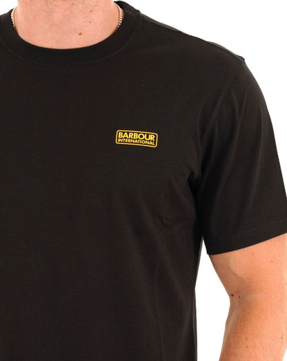 Barbour International – Schwarzes T-Shirt mit kleinem Logo