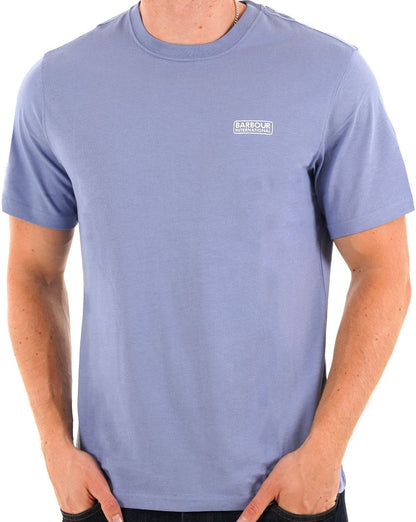 Barbour International – T-Shirt mit kleinem Logo in Manorblau