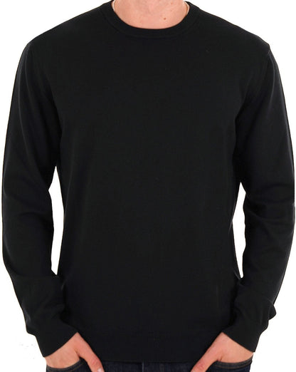 Benetton Feiner Baumwollstrickpullover Schwarz