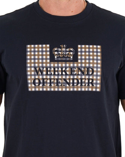 Weekend Offender Prison T-Shirt Marineblau/Karo