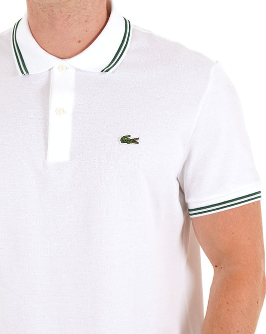 Lacoste Poloshirt mit Streifen in Weiß