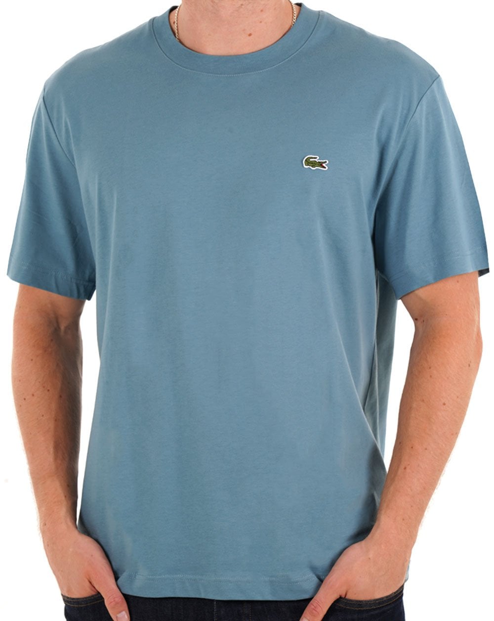 Lacoste – Klassisches T-Shirt in Kalksteinblau