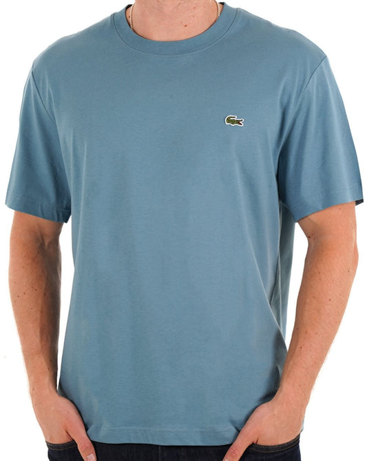 Lacoste – Klassisches T-Shirt in Kalksteinblau