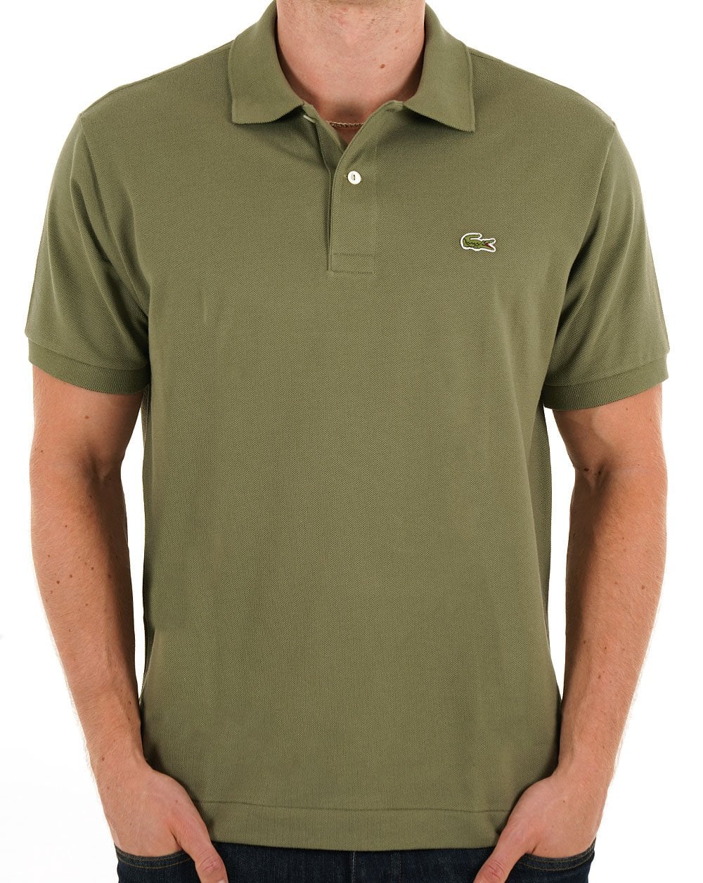 Lacoste – Klassisches Poloshirt in Khakigrün