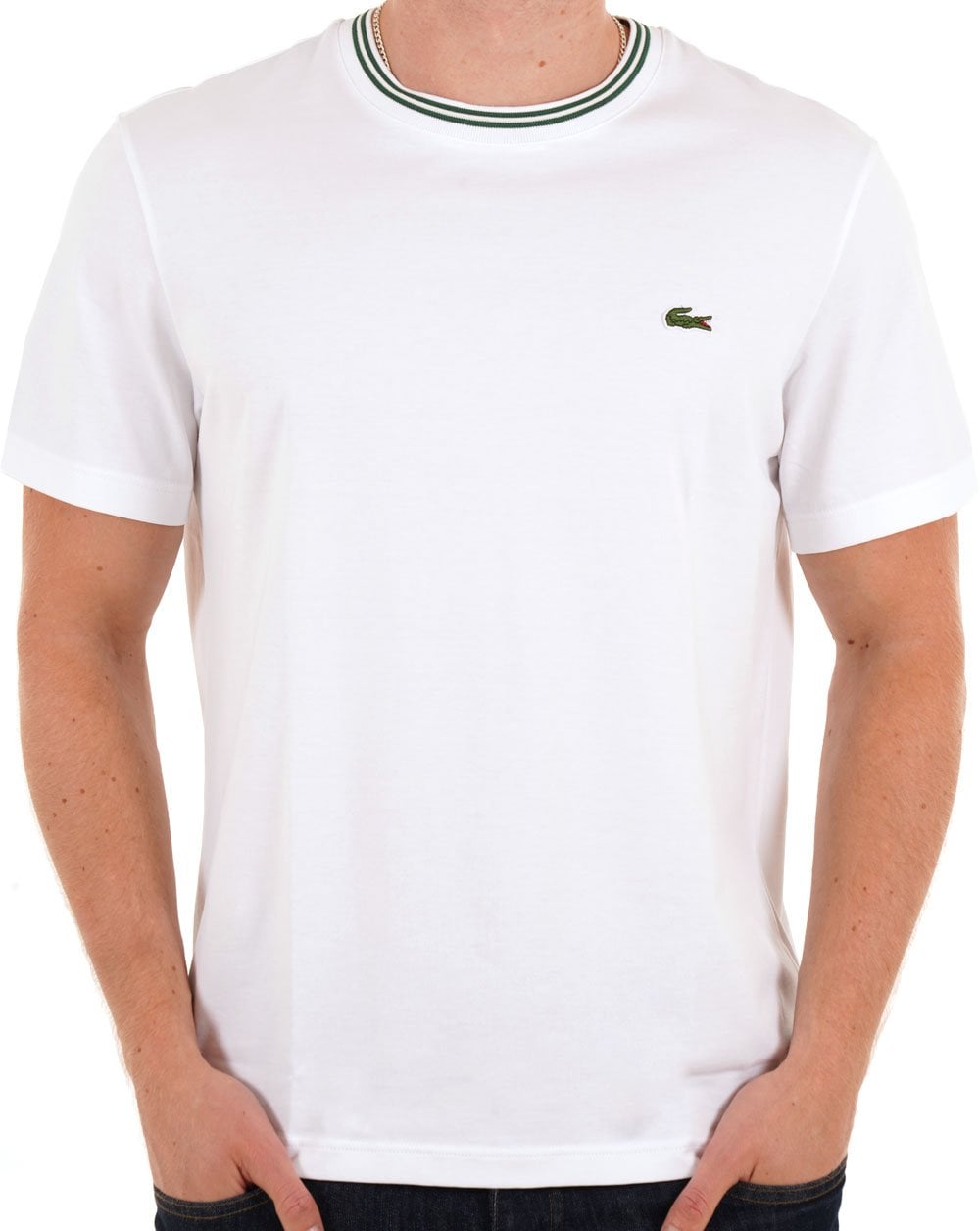 Lacoste Ringer-T-Shirt Weiß
