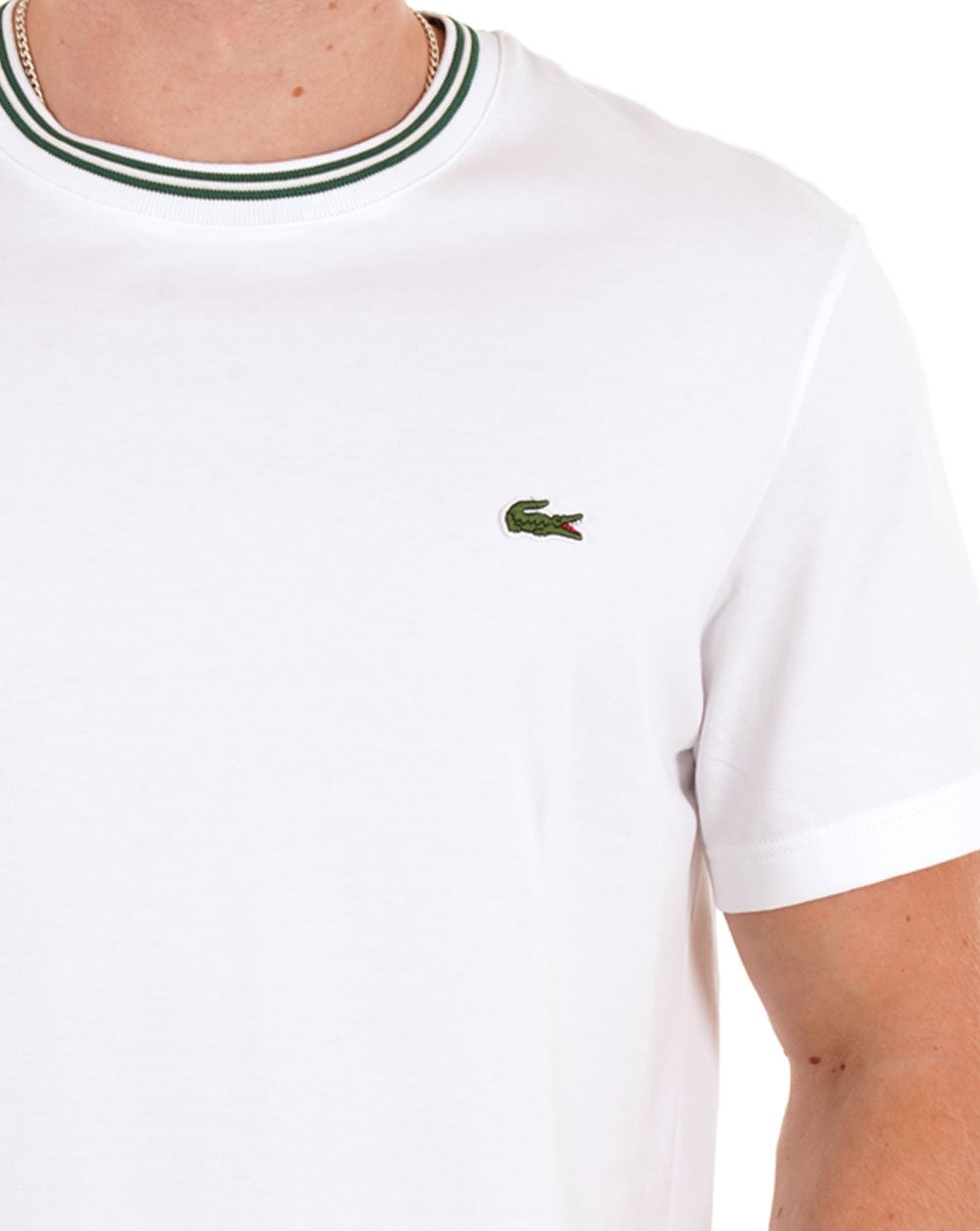 Lacoste Ringer-T-Shirt Weiß