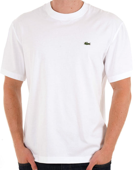 Lacoste – T-Shirt aus Baumwolljersey in klassischer Passform in Weiß