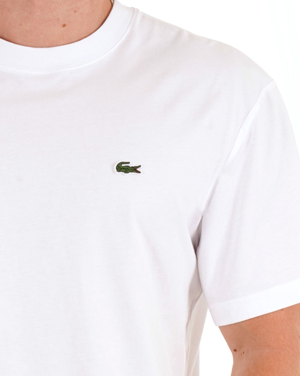 Lacoste – T-Shirt aus Baumwolljersey in klassischer Passform in Weiß