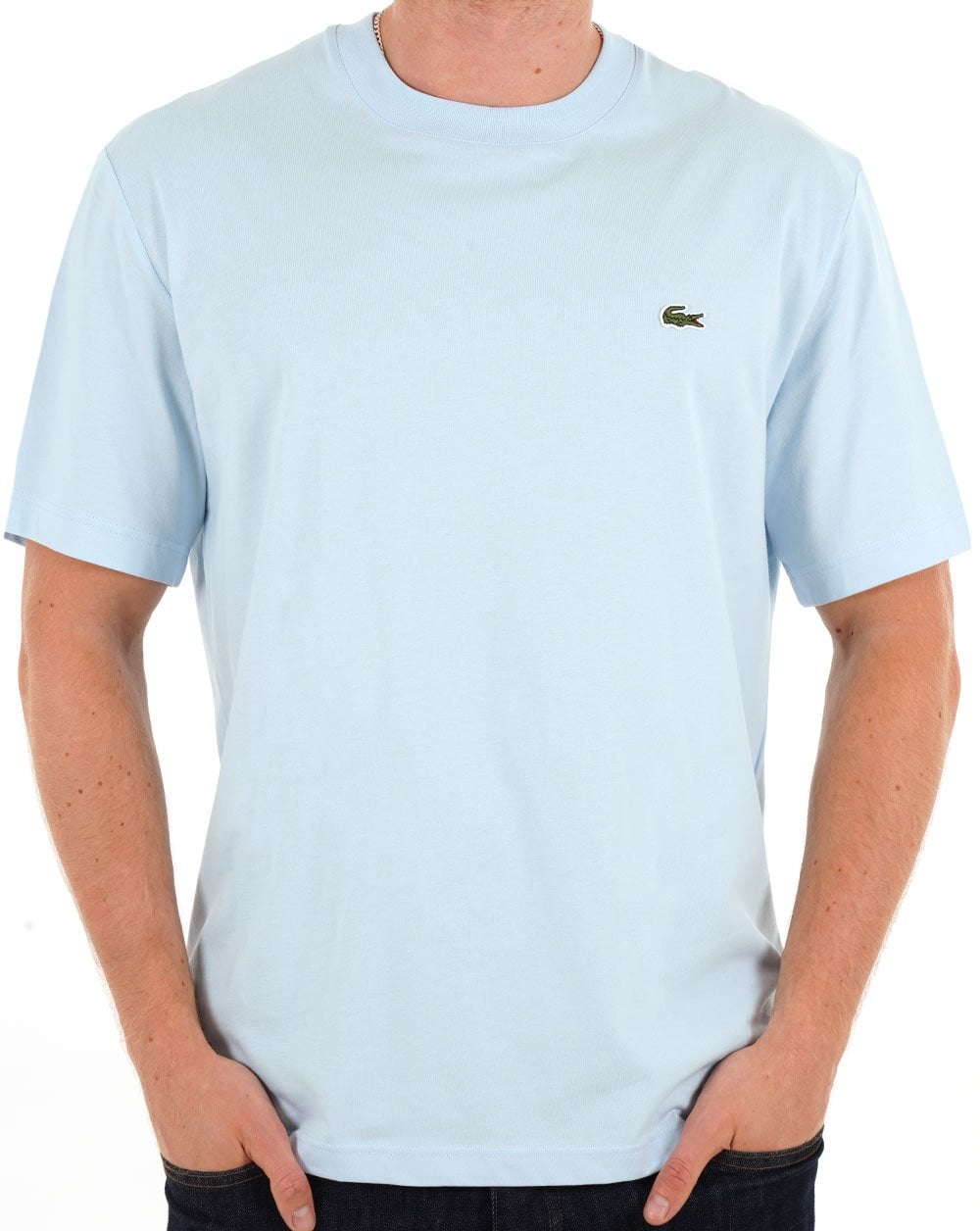 Lacoste – T-Shirt mit klassischer Passform, Himmelblau