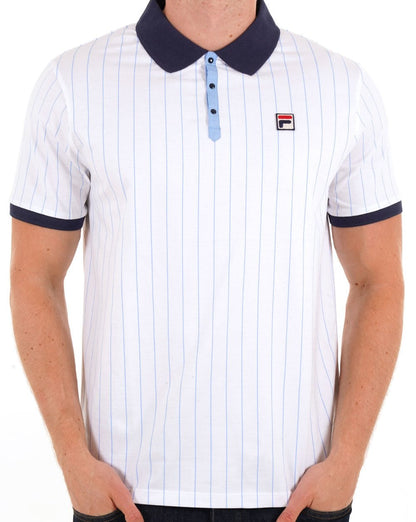 Fila Vintage BB1 ​​Poloshirt Weiß / Marineblau / Blau