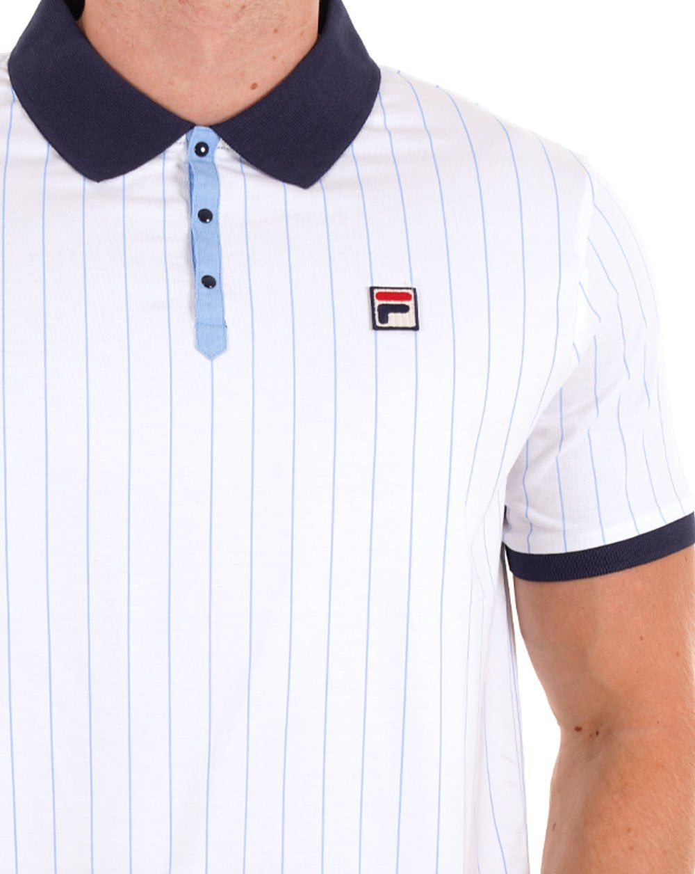 Fila Vintage BB1 ​​Poloshirt Weiß / Marineblau / Blau
