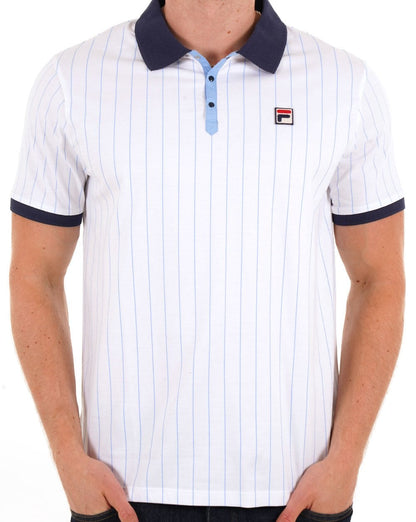 Fila Vintage BB1 ​​Poloshirt Weiß / Marineblau / Blau