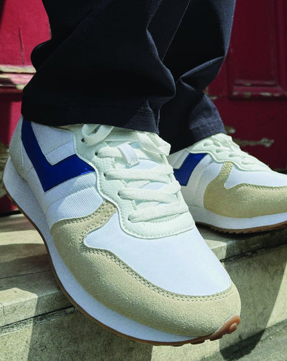 Pony Express Sneakers Weiß Elektroblau