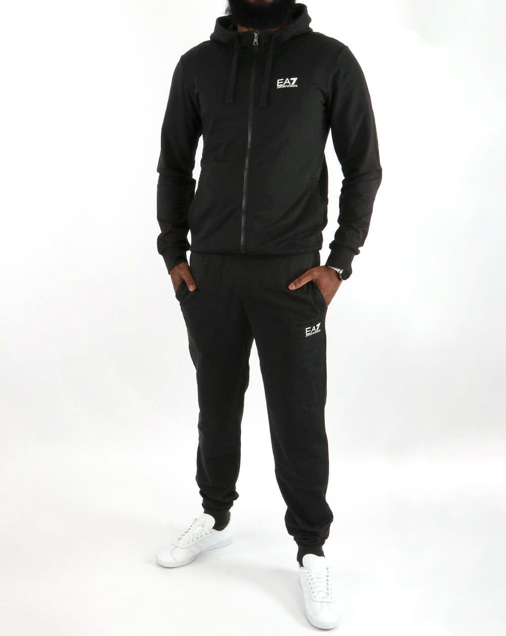 Emporio Armani EA7 Baumwoll-Trainingsanzug Schwarz