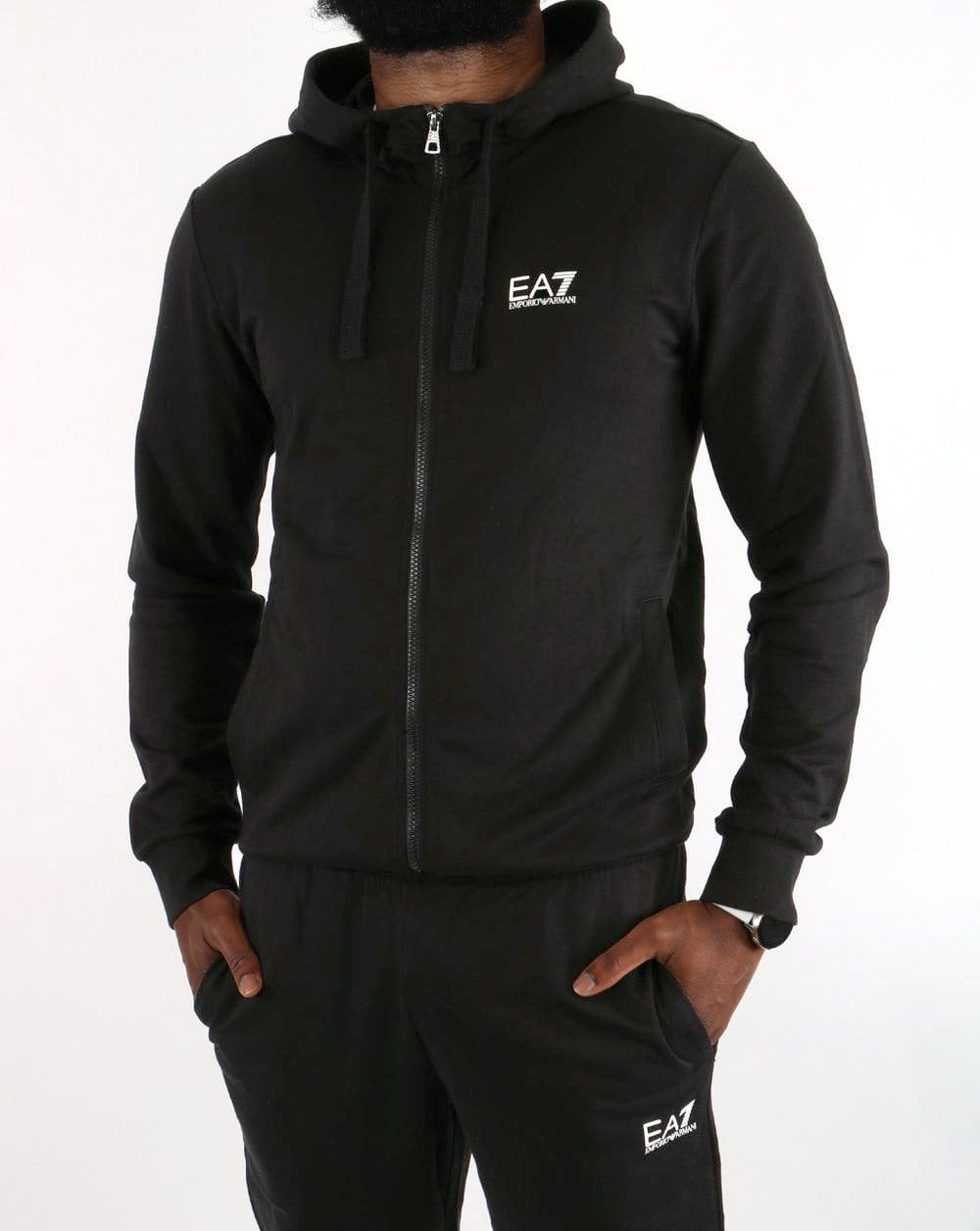 Emporio Armani EA7 Baumwoll-Trainingsanzug Schwarz