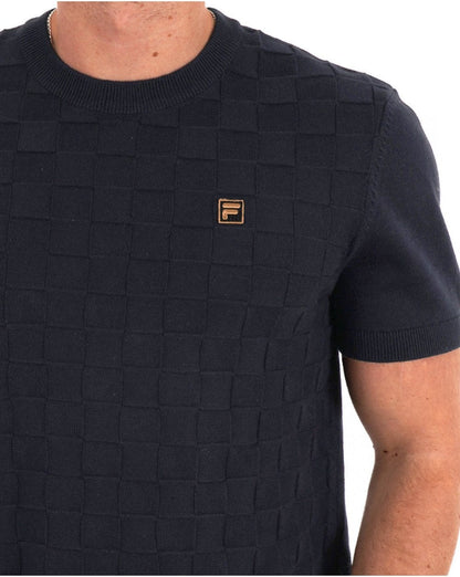 Fila Gold Campbell Square Strick-T-Shirt Schwarz