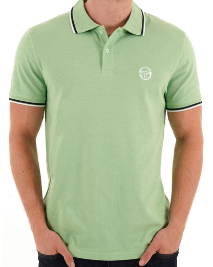 Sergio Tacchini Poloshirt mit Streifen Grün/Weiß