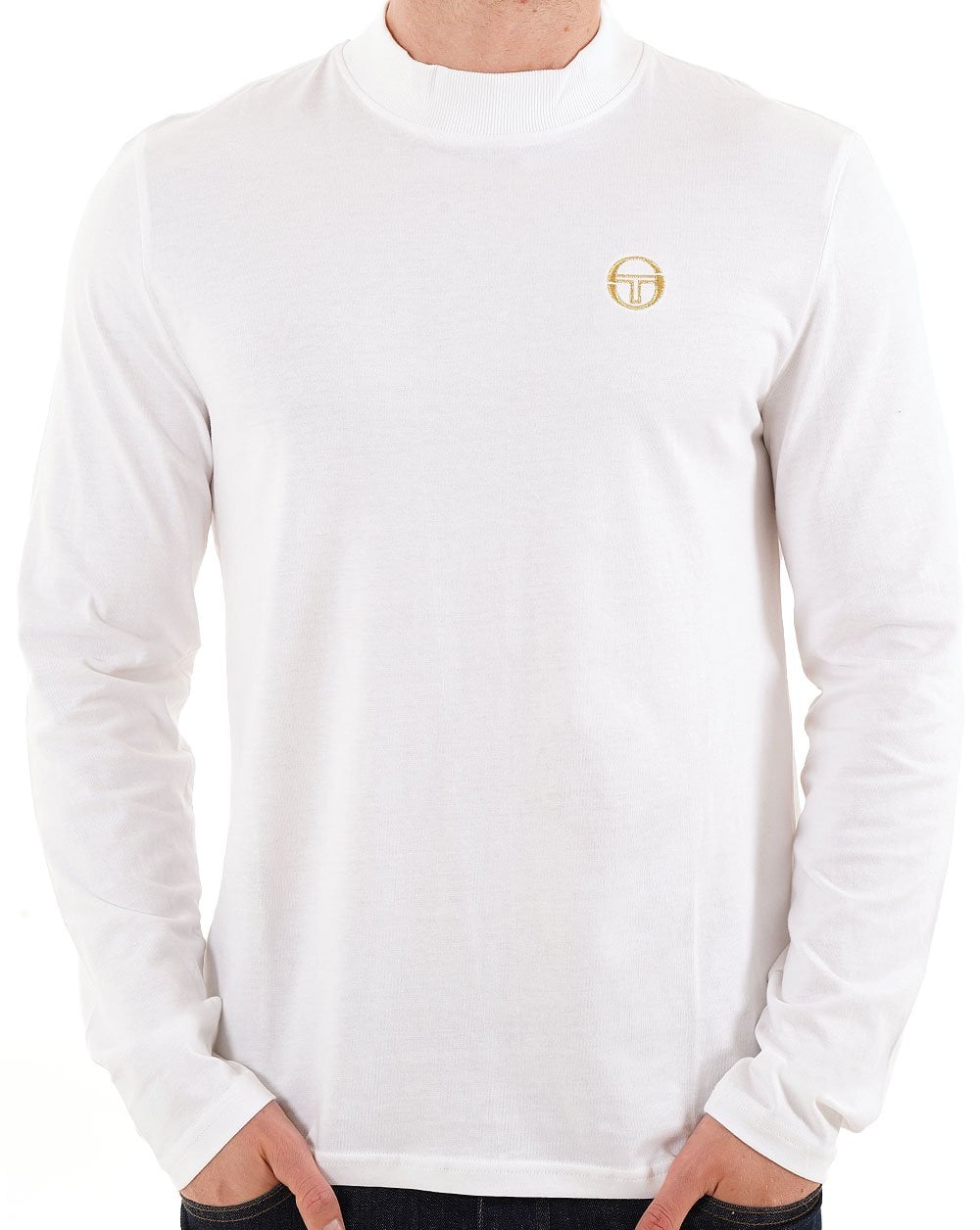 Sergio Tacchini Top mit Stehkragen, Weiß