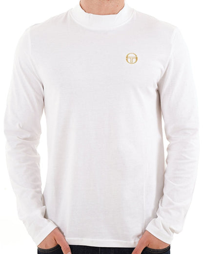 Sergio Tacchini Top mit Stehkragen, Weiß
