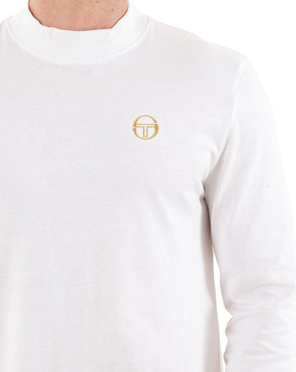 Sergio Tacchini Top mit Stehkragen, Weiß