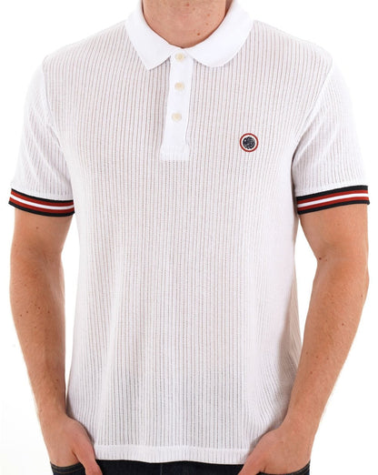 Pretty Green Cressa Tipped Polo Weiß