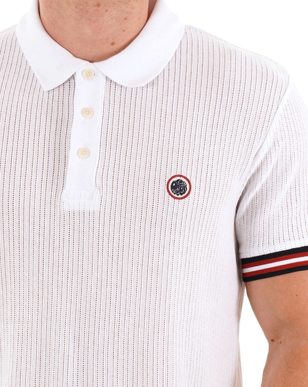 Pretty Green Cressa Tipped Polo Weiß