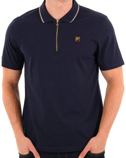 Fila Gold Lemar Zip Polo Dunkelmarine