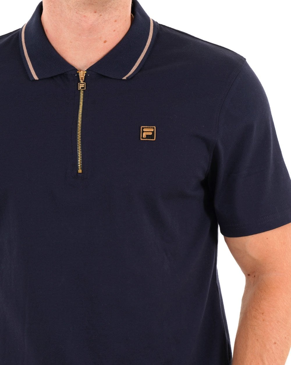 Fila Gold Lemar Zip Polo Dunkelmarine