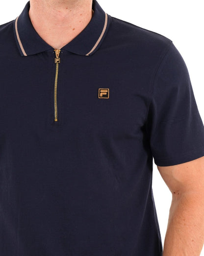 Fila Gold Lemar Zip Polo Dunkelmarine