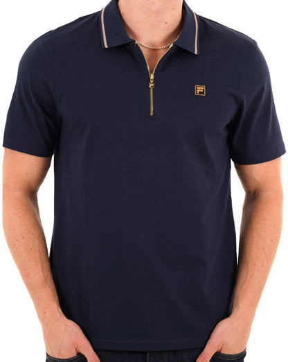 Fila Gold Lemar Zip Polo Dunkelmarine