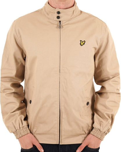 Lyle And Scott – Harrington-Jacke mit kariertem Futter in Stein