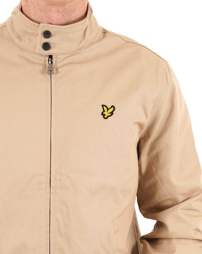 Lyle And Scott – Harrington-Jacke mit kariertem Futter in Stein