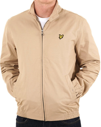 Lyle And Scott – Harrington-Jacke mit kariertem Futter in Stein