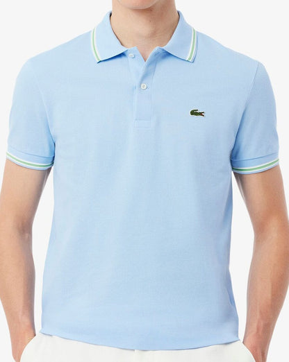 Lacoste – Poloshirt mit Streifen in Himmelblau