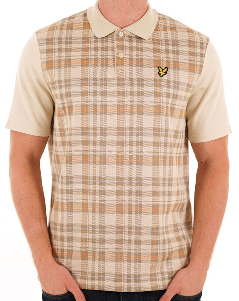Lyle & Scott Spring Tartan Polo Shirt Sand