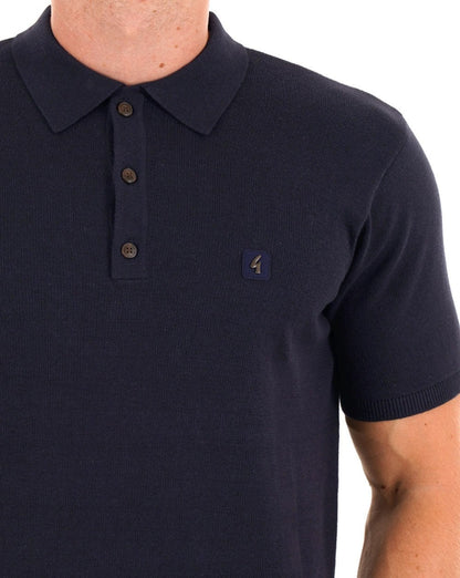 Gabicci Vintage Strick-Poloshirt Marineblau