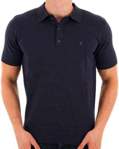 Gabicci Vintage Strick-Poloshirt Marineblau