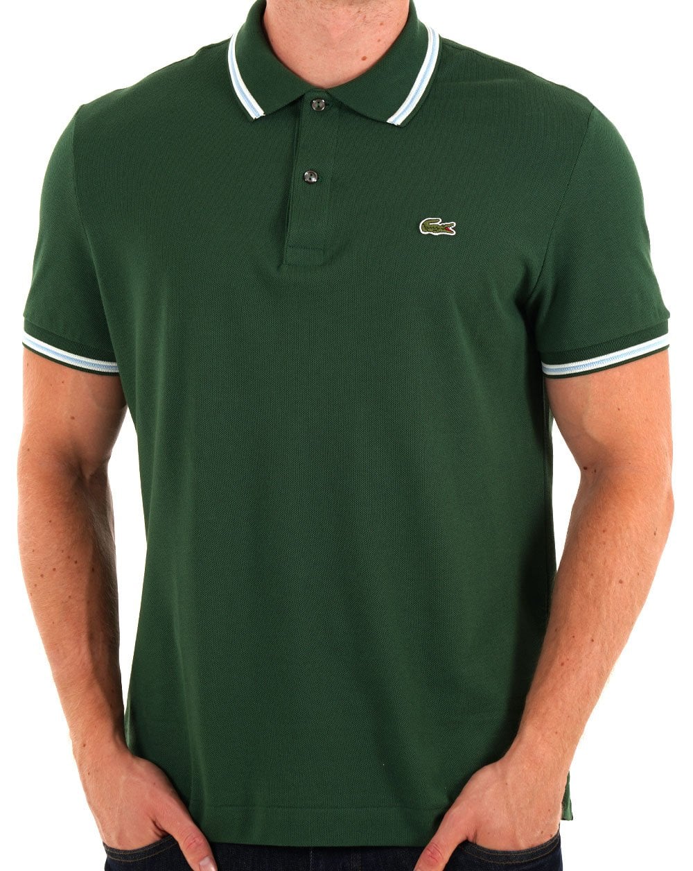 Lacoste Poloshirt mit Streifen in Grün