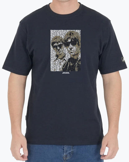 Peaceful Hooligan Brothers T-Shirt Marineblau