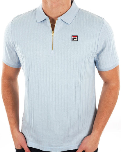 Fila Vintage Zip Polo Himmelblau