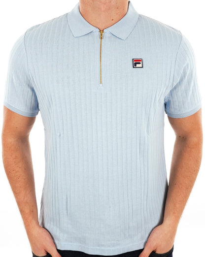 Fila Vintage Zip Polo Himmelblau