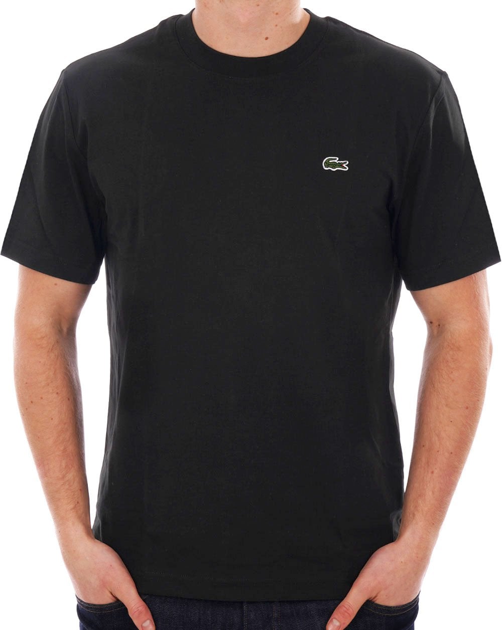 Lacoste – T-Shirt aus Baumwolljersey in klassischer Passform in Schwarz