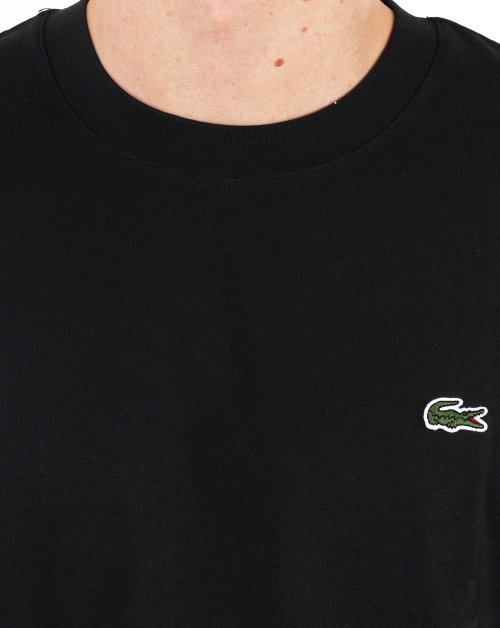 Lacoste – T-Shirt aus Baumwolljersey in klassischer Passform in Schwarz