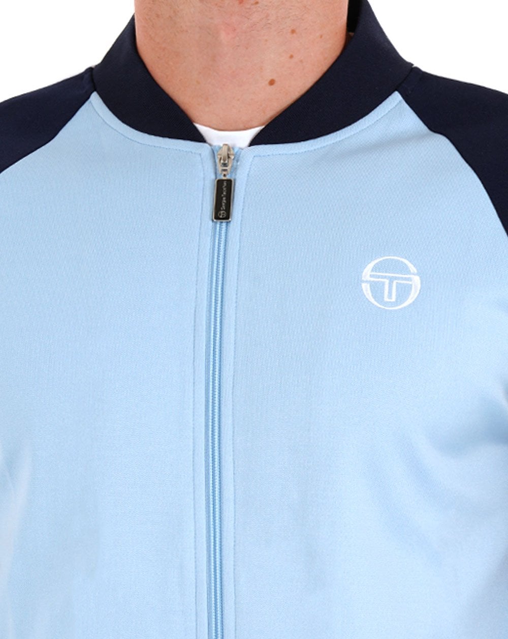 Sergio Tacchini Retro-Trainingsoberteil, Himmelblau/Marineblau