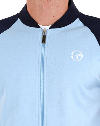 Sergio Tacchini Retro-Trainingsoberteil, Himmelblau/Marineblau