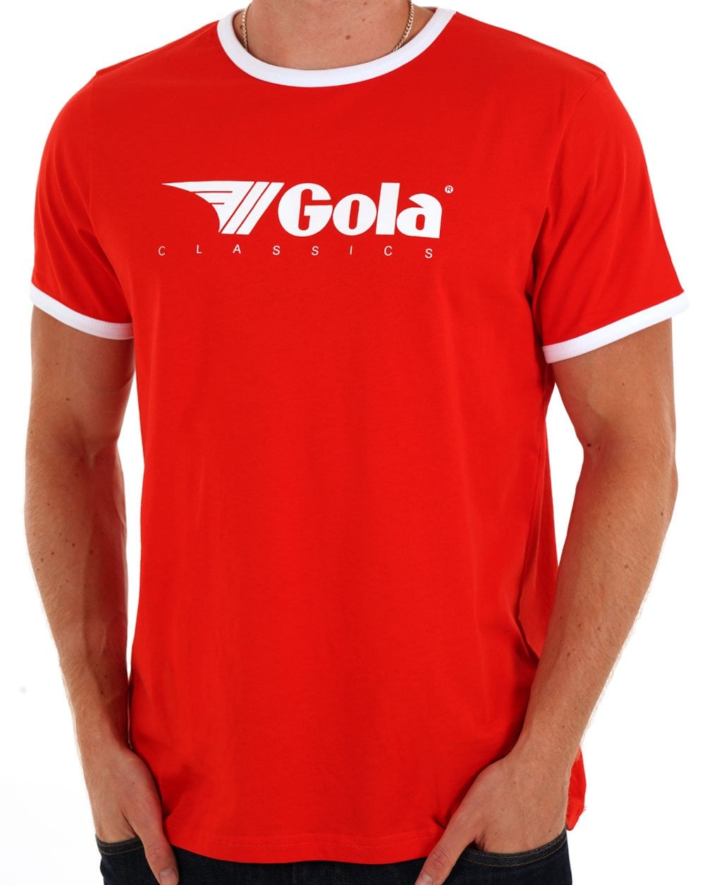Gola Ringer T-Shirt Rot