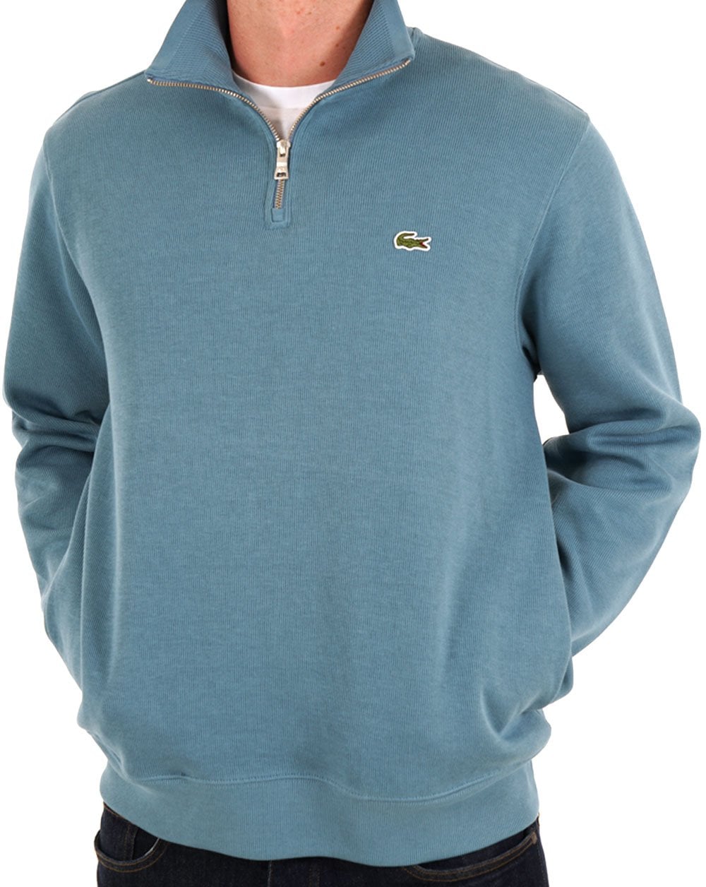 Lacoste – Sweatshirt mit halbem Reißverschluss, Limettenblau