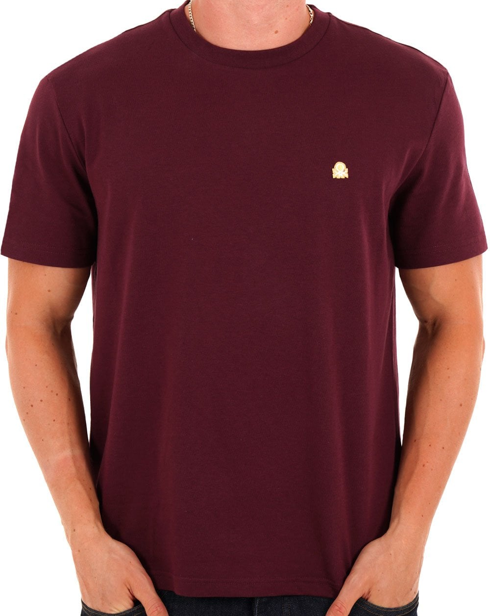 Benetton T-Shirt mit kleinem Logo, Kastanienbraun