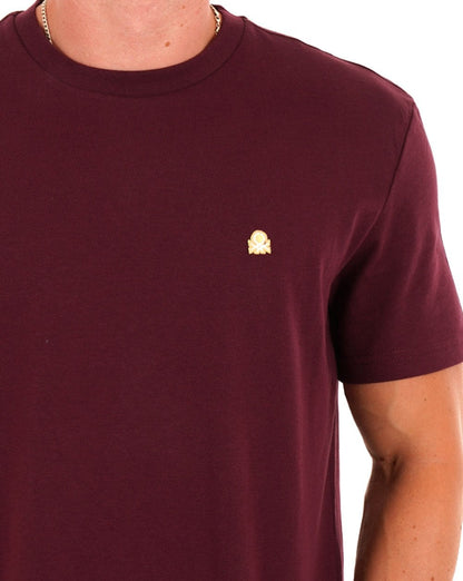 Benetton T-Shirt mit kleinem Logo, Kastanienbraun