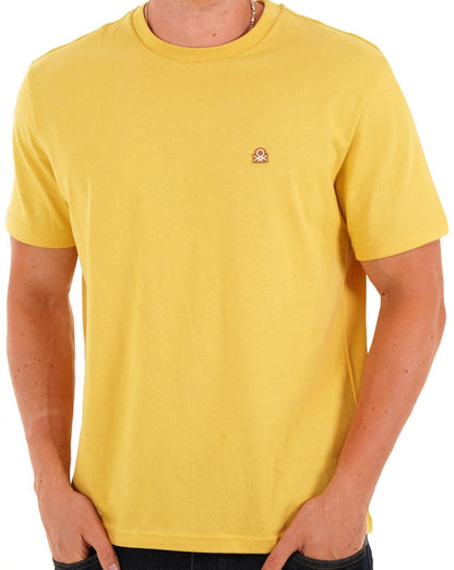 Benetton T-Shirt mit kleinem Logo, Bernstein